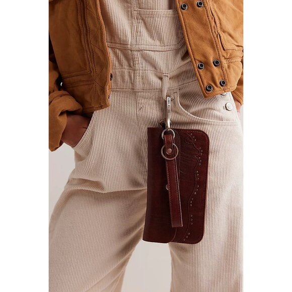 Free People Western Stud Wallet Womens Leather Cottagecore Rustic Boho Chic - Picture 2 of 9